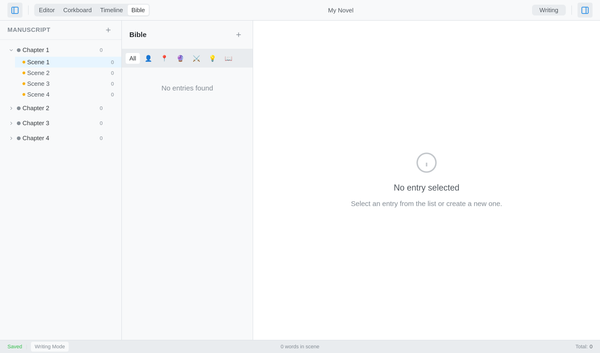 Bible narrative avec catégories et filtres