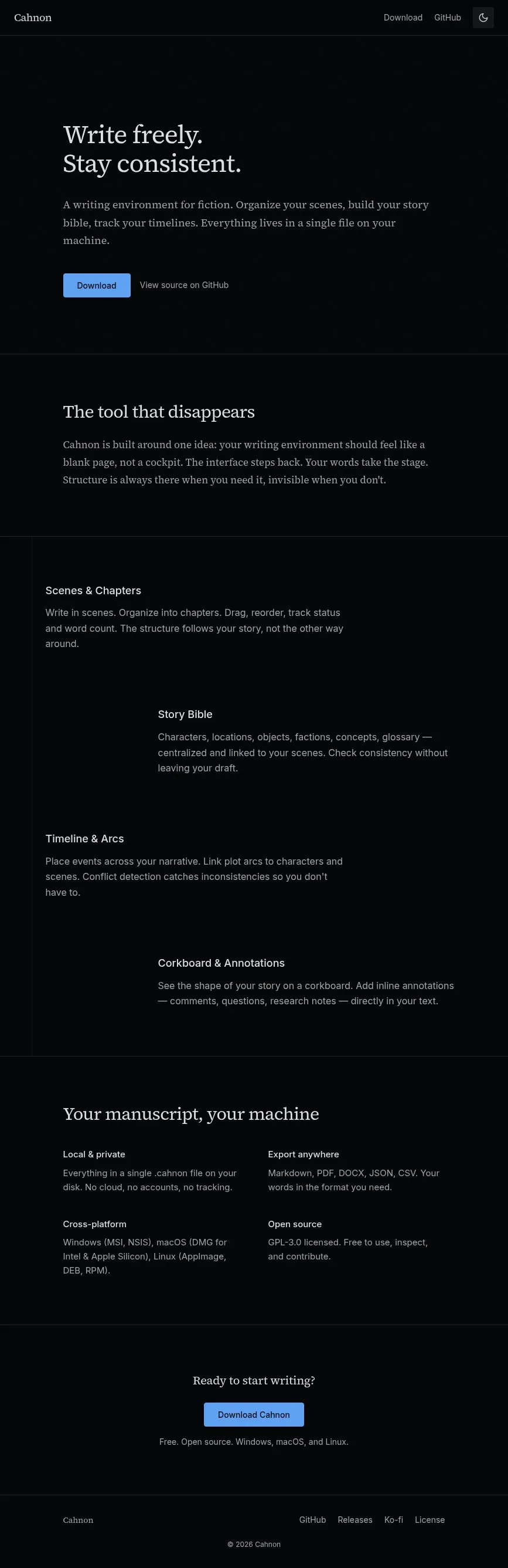 Aperçu du projet Cahnon