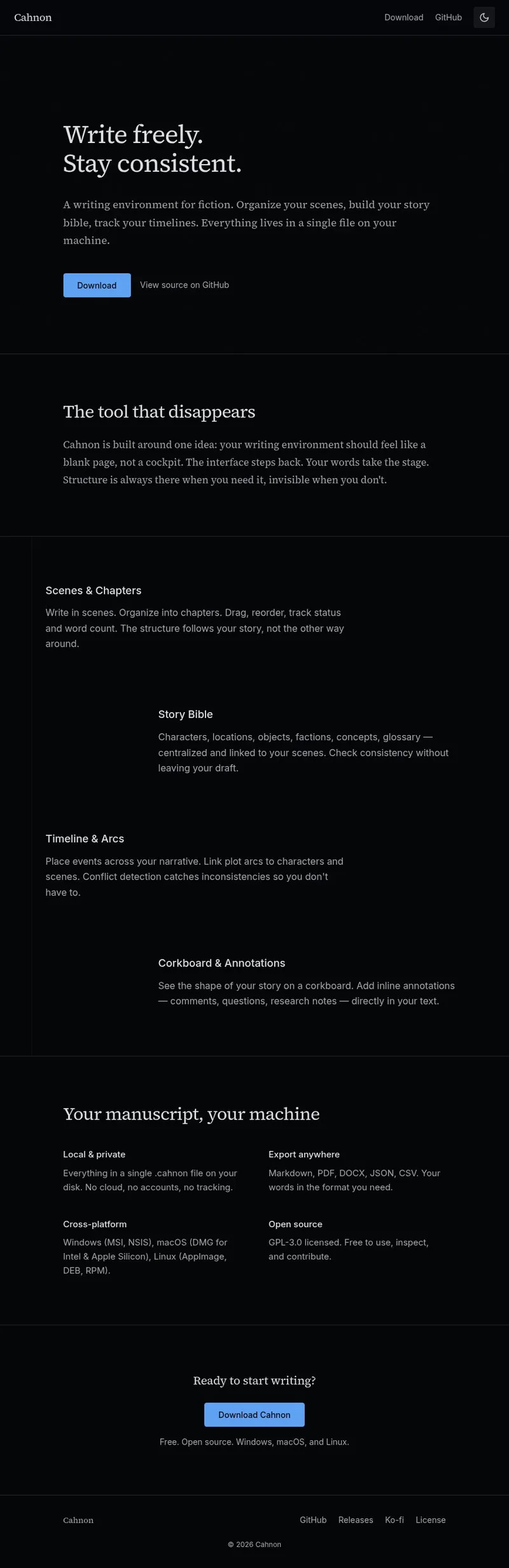 Aperçu du projet Cahnon